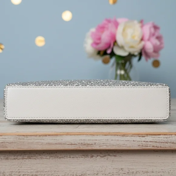 Kate Spade New York Flash Glitter Glimmer Crossbody Grey Silver (NWT) - Picture 9 of 10